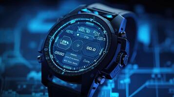 display navy blue technology background photo