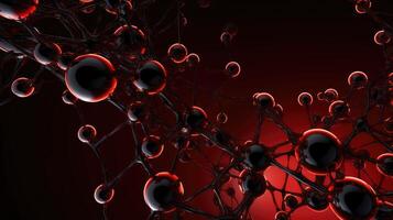 mesmerizing molecules black and red photo