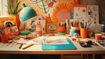 small orange desk photo
