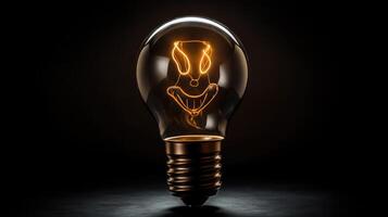 lightbulb black smiling photo