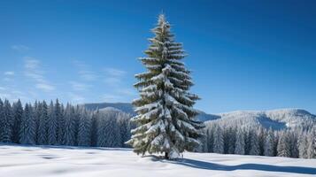 winter fir tree background photo