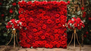 booth red roses frame photo