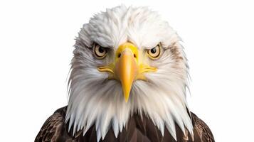 up bald eagle white background photo