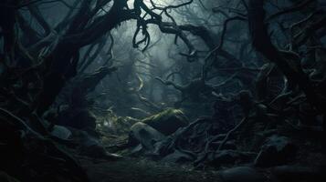 canopy creepy tree branches photo