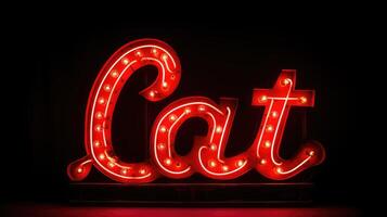 cursive red light font photo