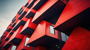 modern red geometric pattern photo