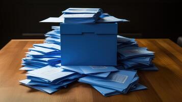 stack check box blue photo
