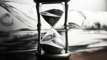 up hour glass drawing photo