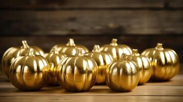 metallic gold pumpkins photo