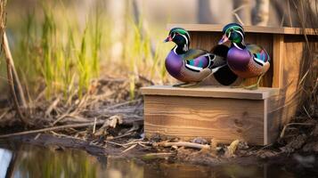 nest wood duck box photo
