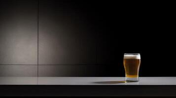 sleek empty beer glass photo