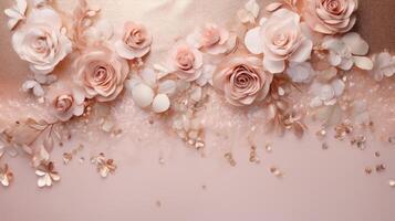 romantic rose gold sparkle background photo