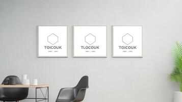 design office wall mockup photo