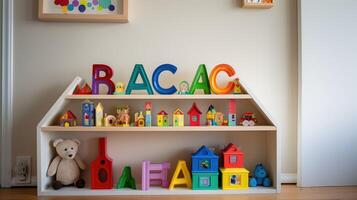 colorful abc blocks house photo