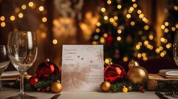 card table menu photo