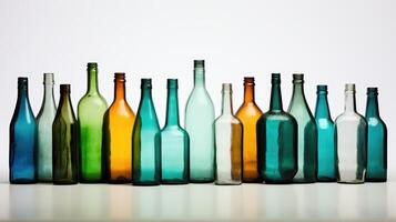 shapes glass bottles isolated photo