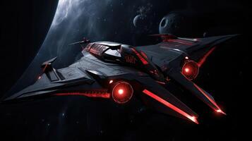 modern space black and red photo
