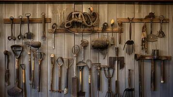 tools farm house wall photo