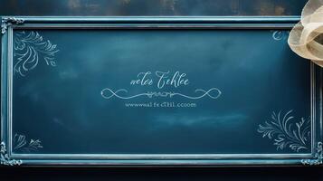 cursive editable text blue photo