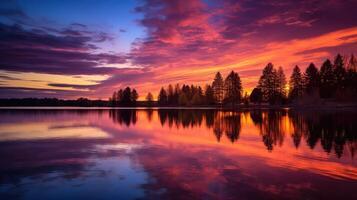 serenity trees and lake photo