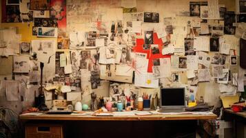chaos messy house wall photo