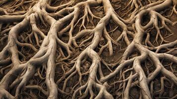 intricate tree roots close up photo