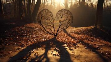 branches heart on tree photo