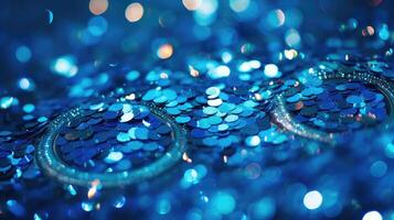 iridescent sparkle blue background photo