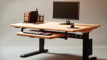mouse desk with computer photo