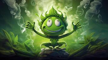 grin marijuana leaf cartoon photo