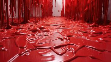 tipped red paint dripping photo