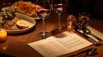 main wine dinner menu photo