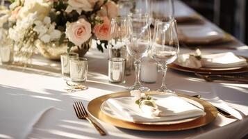 elegant reception table setting photo