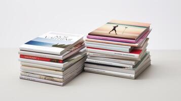 stack magazine isolated on white photo