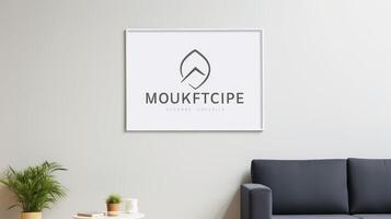 minimalist wall sign mockup photo