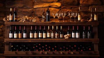 rack bottles of wine photo