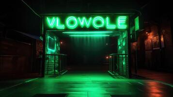 glowing green neon photo