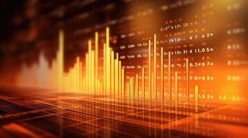 graphs orange data background photo