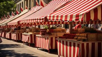 striped red and white awning photo
