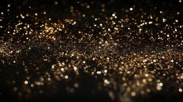sparkle gold glitter with lights on black photo