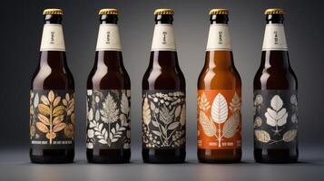 label craft beer bottles photo