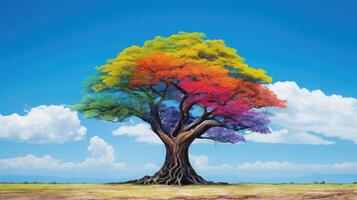 unique rainbow trees photo