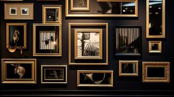 modern black and gold picture frame photo