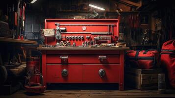 workbench mechanic red photo