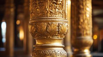 carvings gold pillar photo