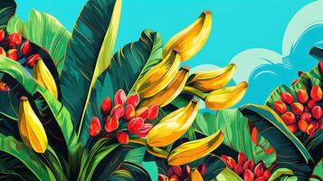 interpretation banana tree illustration photo