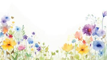border water color spring flower borders photo