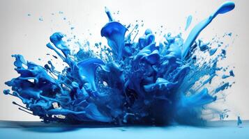 paint blue color explosion photo