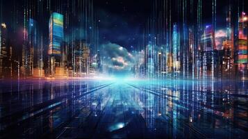 futuristic flowing data photo