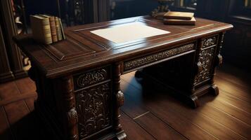 carvings art computer desk photo
